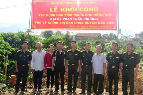 Bộ Chỉ huy Quân sự tỉnh Lâm Đồng khỏi công xây dựng nhà ''Tình nghĩa đồng đội''