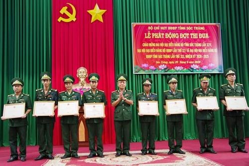 BĐBP Sóc Trăng phát động đợt thi đua cao điểm chào mừng đại hội Đảng các cấp