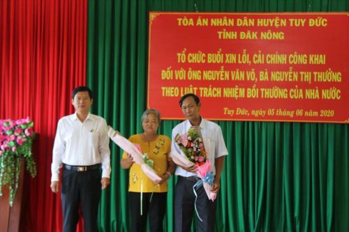 Xin lỗi công khai vì kết án oan vợ chồng cựu binh