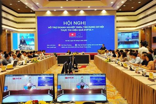 Hội nghị trực tuyến 'Hỗ trợ doanh nghiệp SMEs tận dụng cơ hội, thực thi hiệu quả EVFTA'