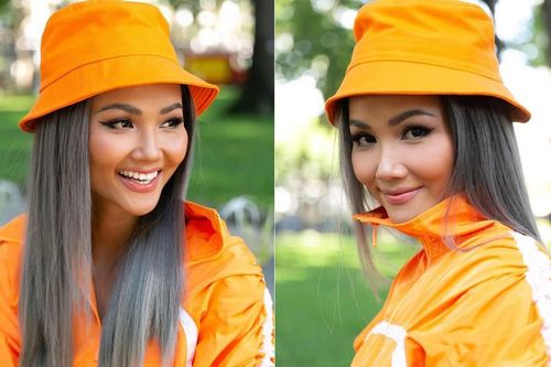 H'Hen Niê biến hóa như 'tắc kè hoa' với tóc bạch kim và cả 'cây' màu cam rực rỡ