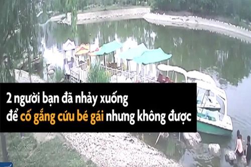Bé gái té hồ, người đi đường nhảy xuống cứu kịp thời