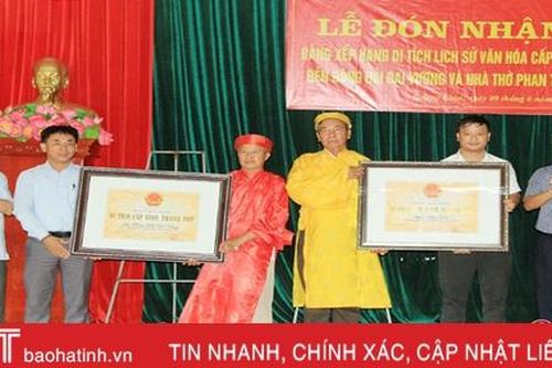 Thêm 2 di tích ở Nghi Xuân được công nhận di tích lịch sử văn hóa cấp tỉnh