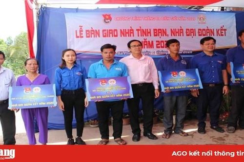 Tỉnh đoàn An Giang bàn giao 4 căn nhà Tình thương, Tình bạn ở TX. Tân Châu