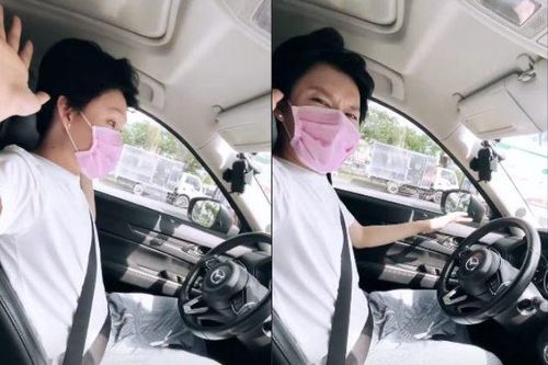 Quang Trung buông tay khỏi vô lăng khi đang tham gia giao thông