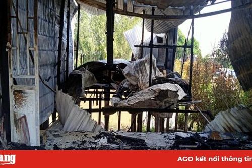 Cháy 1 căn nhà ở xã Thạnh Mỹ Tây