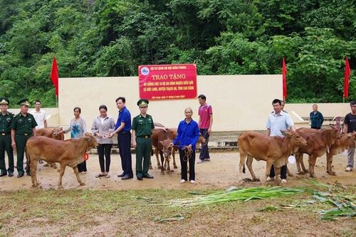 Trao tặng bò giống cho các hộ nghèo xã Đức Long