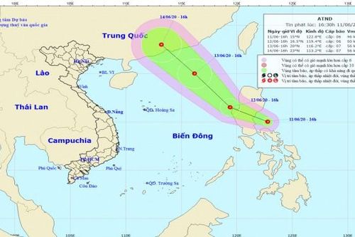 Dự báo áp thấp nhiệt đới di chuyển theo hướng Tây Tây Bắc và đi vào Biển Đông