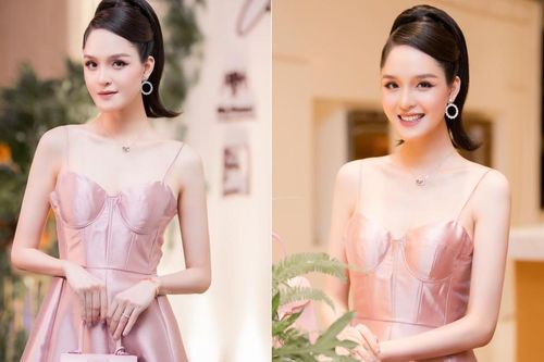 Á hậu Hoàng Anh mặc váy cúp ngực, 'tái xuất' đầy gợi cảm sau khi sinh con thứ 2