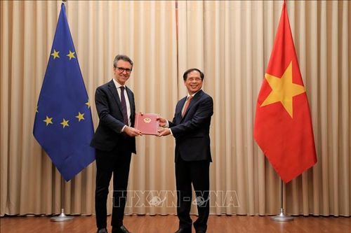 Trao các Công hàm thông báo việc Việt Nam phê chuẩn Hiệp định EVFTA và EVIPA