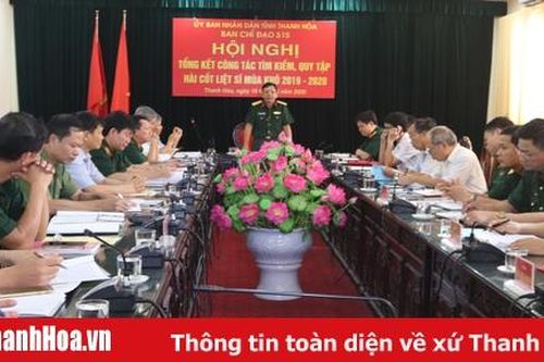 Mùa khô 2019-2020, Ban Chỉ đạo 515 tỉnh Thanh Hóa hoàn thành vượt kế hoạch tìm kiếm, quy tập hài cốt liệt sĩ