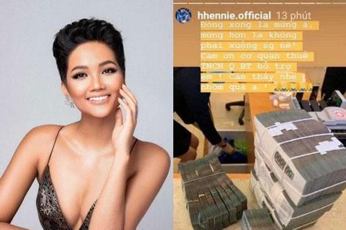 H'Hen Niê lần đầu lên tiếng về bức ảnh đóng thuế tiền tỷ