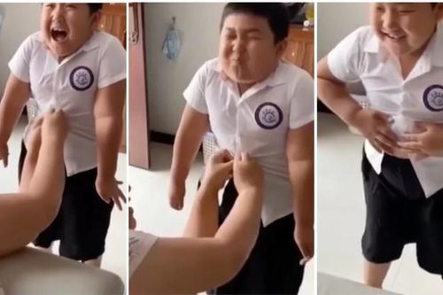 Chết cười cậu bé không mặc vừa quần áo vì quá mập hậu COVID-19