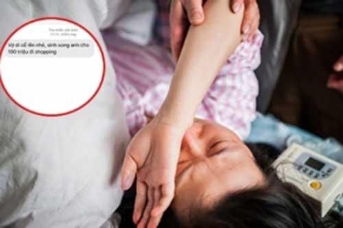 Vào phòng mổ đẻ gấp, vợ bỗng nhận tin nhắn của chồng: 'Cố lên, sinh xong anh cho 100 triệu đi mua sắm'