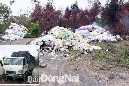 Công an xã Trị An bắt giữ xe tải nhiều lần đổ rác trộm tại địa phương