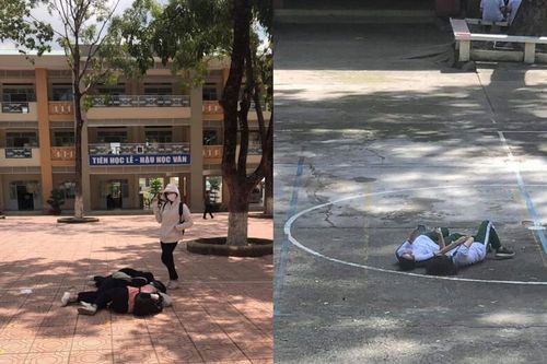 'Hot trend' mùa thi năm 2020: 'Hạ cánh' giữa sân trường sau khi biết đề thi, điểm kiểm tra
