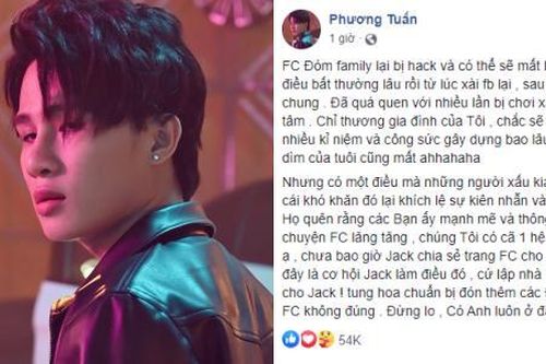 Jack nói gì trước nghi vấn FC 'lục đục', fanpage liên tục bị 'hack'?