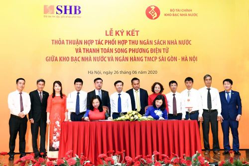 Kho bạc Nhà nước hợp tác với SHB trong thu ngân sách và thanh toán song phương