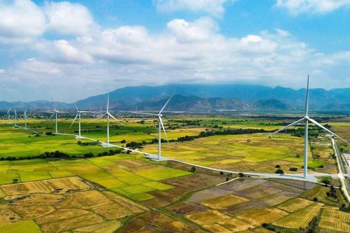 Cánh đồng quạt gió đẹp như trời Tây ở Ninh Thuận nhìn từ trên cao