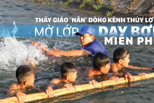 Thầy giáo 'nắn' dòng kênh thủy lợi mở lớp dạy bơi miễn phí