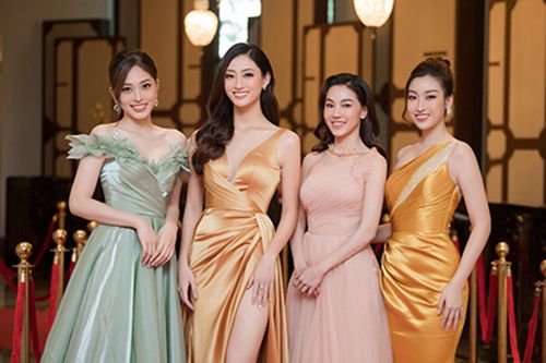 Đọ độ nóng bỏng của Đỗ Mỹ Linh và Lương Thùy Linh khi diện đầm vàng