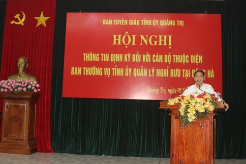 Thông tin định kỳ đối với cán bộ thuộc diện Ban Thường vụ Tỉnh ủy quản lý đã nghỉ hưu trên địa bàn thành phố Đông Hà