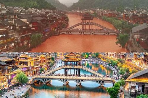 Đối lập khó tin Phượng Hoàng Cố Trấn trước và sau những trận lũ kinh hoàng