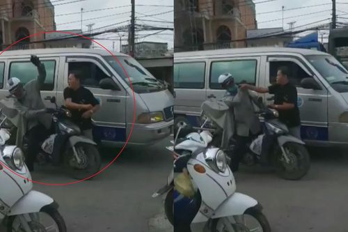 Tài xế ôtô đánh người đi xe máy sau va chạm