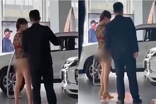 Đi mua ô tô đắt tiền nhưng nữ đại gia lại mặc đồ 'thiếu vải' khiến dân tình ngán ngẩm