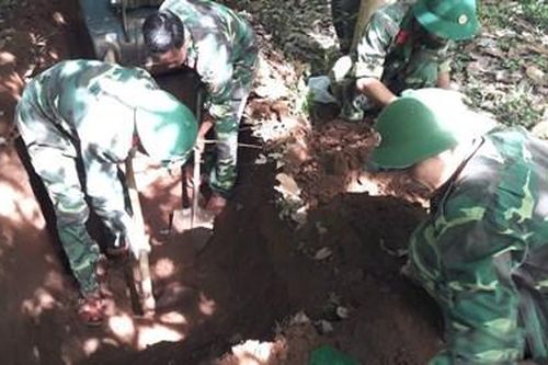 Quy tập một hài cốt liệt sĩ ở thôn An Nha, xã Gio An (Gio Linh, Quảng Trị)