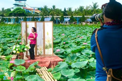 Dịch vụ ăn theo hốt bạc mùa sen nở