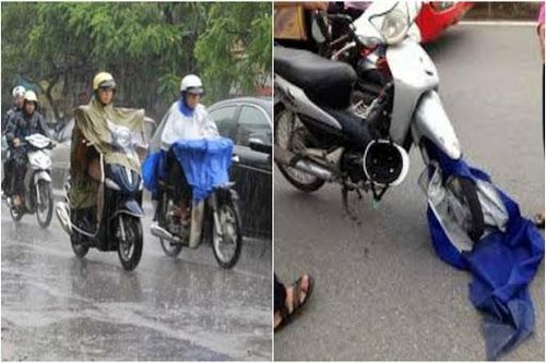 Mặc áo mưa trên cầu vượt: Nguy cơ tai nạn