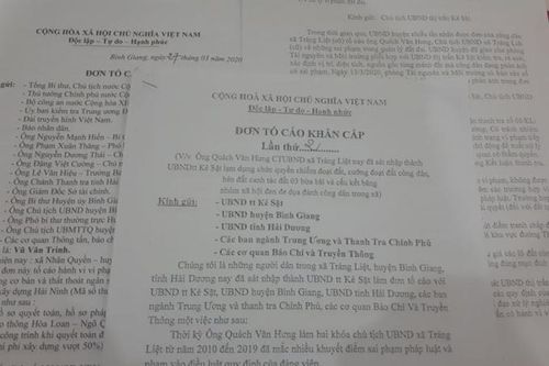 Bình Giang (Hải Dương): Không giải quyết triệt để sai phạm, Chủ tịch xã bị tố cáo!