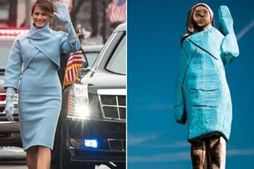 Tượng gỗ của bà Trump bị thiêu rụi ngay tại quê nhà