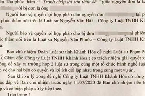 Một Công ty luật bảo vệ cho nguyên đơn lẫn bị đơn trong cùng một vụ án !?