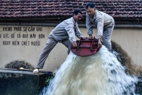Trắng đêm bơm nước cứu lúa