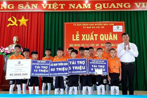 Hơn 100 triệu đồng hỗ trợ U11 Lộc An tham gia Giải bóng đá Nhi đồng toàn quốc năm 2020