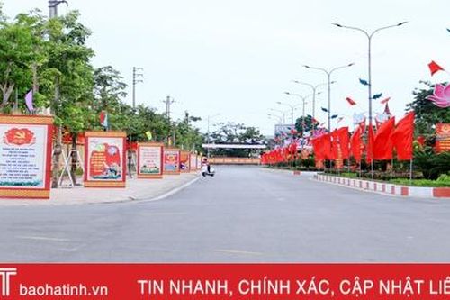 Thị xã Kỳ Anh rực rỡ cờ hoa chào mừng đại hội Đảng