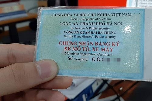 Giấy chứng nhận đăng ký xe tạm thời có giá trị trong 30 ngày