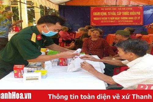 Khám bệnh, cấp thuốc miễn phí cho thương bệnh binh, gia đình liệt sĩ, người có công với cách mạng tại xã Hà Long