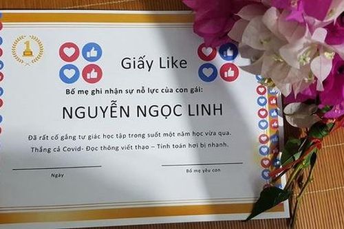 Khích lệ con, phụ huynh tạo ra 'giấy like' thay cho giấy khen, dân mạng xướng danh 'ông bố của năm'