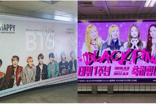 Quảng cáo tại các ga tàu điện: BTS dẫn đầu nhóm nam, Blackpink và Twice thua cả đàn em