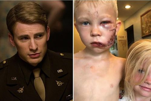 Chris Evans tặng khiên cho bé trai 6 tuổi vừa cứu em khỏi chó dữ