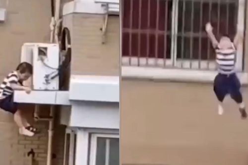 Clip cậu bé 2 tuổi rơi từ tầng 5 khiến dân mạng 'mất vía'