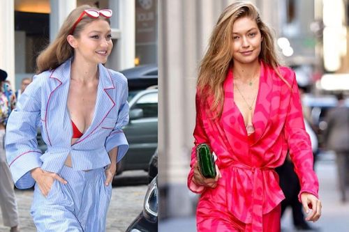 Gigi Hadid ra đường thích mặc đồ ngủ khoe vòng một gợi cảm