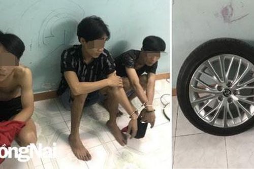 Bắt nhóm trộm bánh xe ô tô