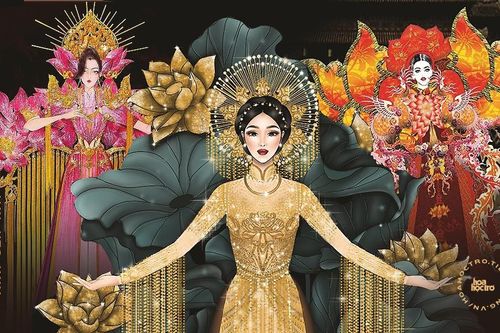 Khát vọng vươn cao tới… vô cực xuất hiện trong Trang phục Dân tộc của Miss Universe 2020