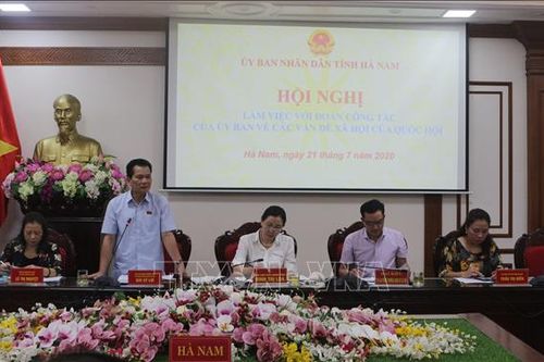 Đoàn công tác Ủy ban Về các vấn đề xã hội của Quốc hội làm việc tại tỉnh Hà Nam