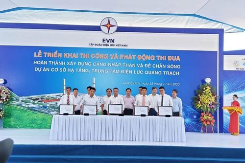 Khởi công hạng mục Cảng nhập than và đê chắn sóng tại Trung tâm Điện lực Quảng Trạch
