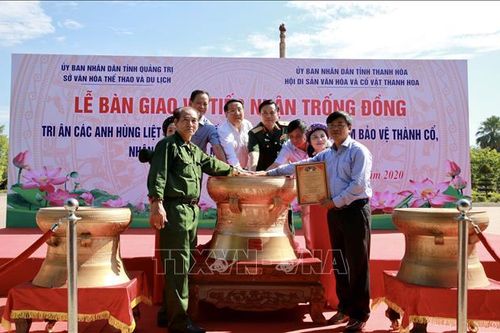 Quảng Trị tiếp nhận trống đồng tri ân các Anh hùng liệt sỹ
